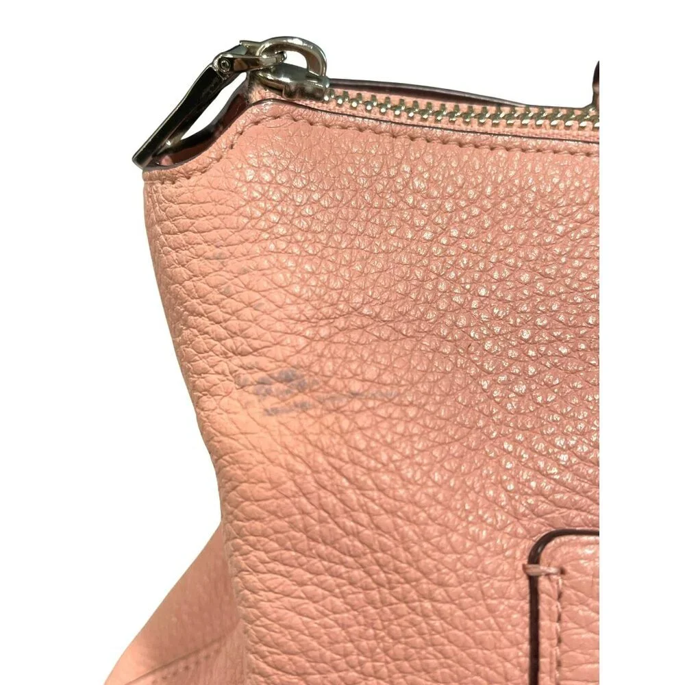Coach Emma Leather Pink Pebbled Shoulder Tote Bag
